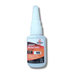 Tubo de Cola Adesiva Instantânea 20g Samore, embalagem compacta para colagem rápida e resistente em diversos materiais